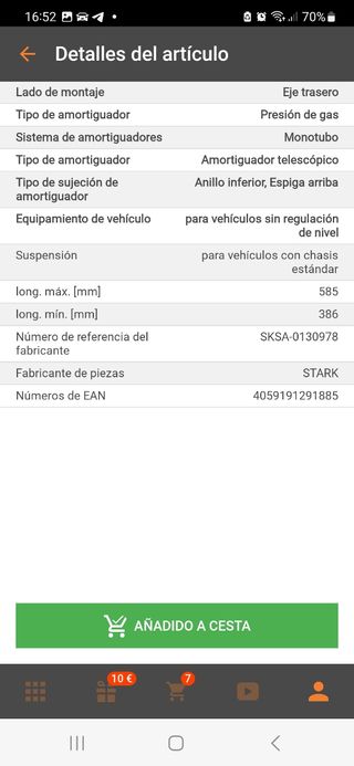 Vendo AMORTIGUADORES TRASEROS