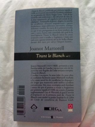 Novela "Tirant lo Blanch" Vol. 1 Joanot Martorell