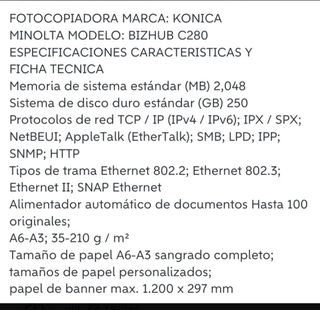 Fotocopiadora impresora con escáner KÓNICA minoltá