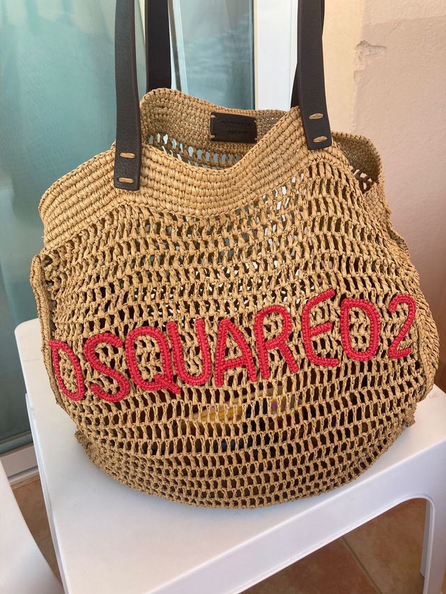 Borsa a tracolla in rafia Dsquared2