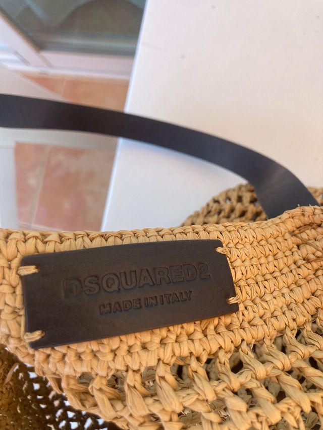 Borsa a tracolla in rafia Dsquared2