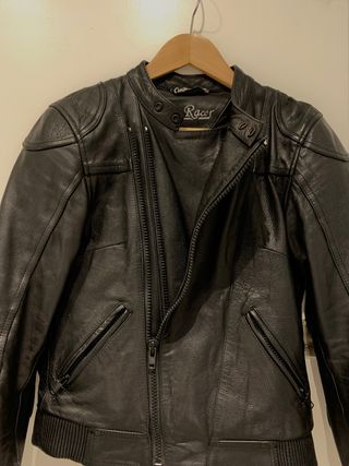 Chaqueta piel moto mujer Cafe Racer nueva