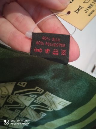 pañuelo vintage de caballero verde con rombos, d