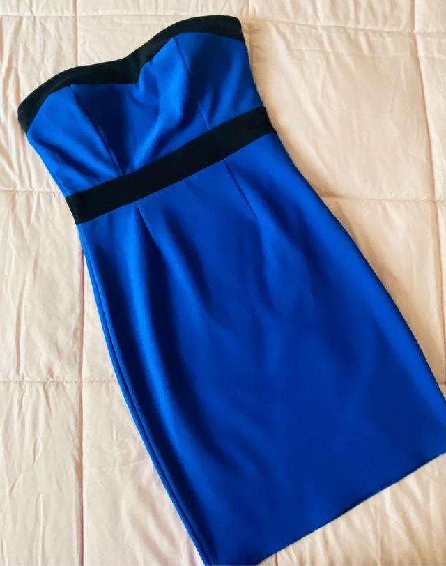 Vestito aderente blu nero azzurro