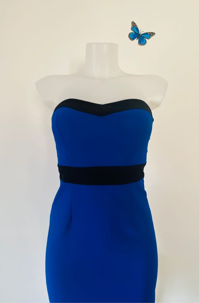 Vestito aderente blu nero azzurro