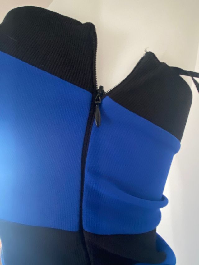Vestito aderente blu nero azzurro