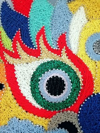 Quadro drago giapponese stringart