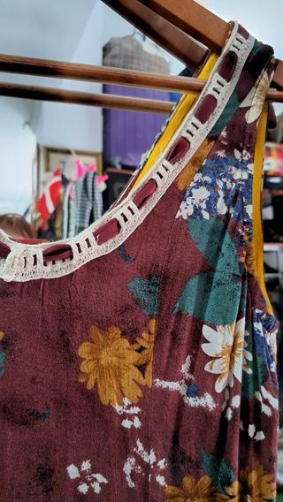 vestido de flamenca antiguo estilo bata talla 42