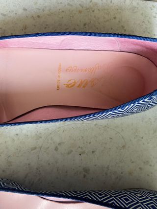 Bailarinas forradas tela estampado étnico