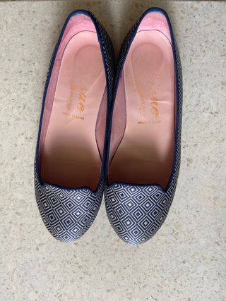 Bailarinas forradas tela estampado étnico