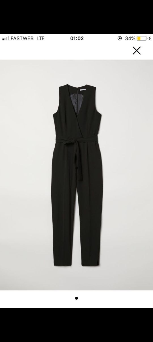 tuta nera smanicata h&m