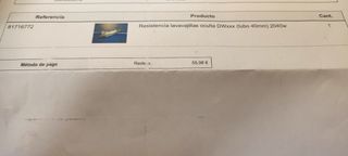 Resistencia lavavajillas