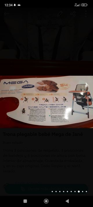 Trona de bebé plegable Mega de Jané