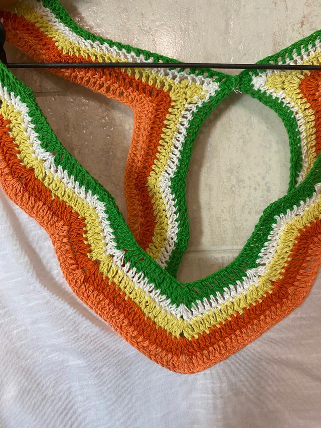 Blusa lino y crochet