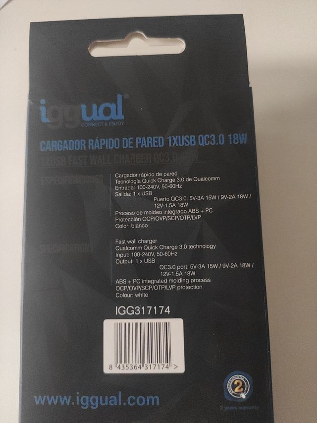 Cargador rapido de pared