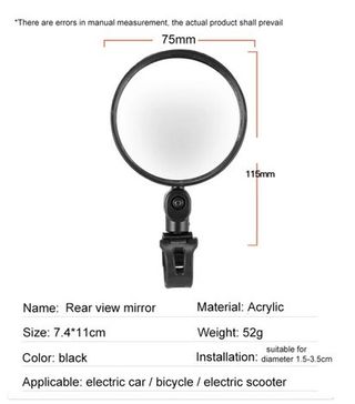 Espejo retrovisor bicicleta o patinete. NUEVO