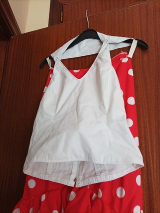 Falda flamenca roja y blanca