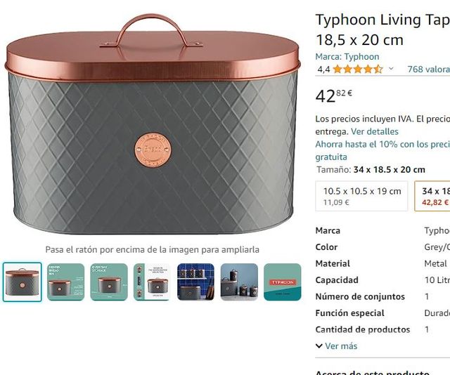 Typhoon Living Tapa Panera Acero Inoxidable