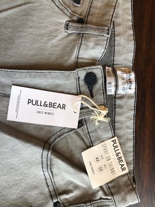 Pantalón vaquero gris hombre T42 skinny fit