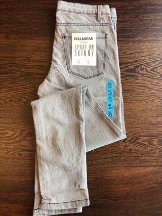 Pantalón vaquero gris hombre T42 skinny fit