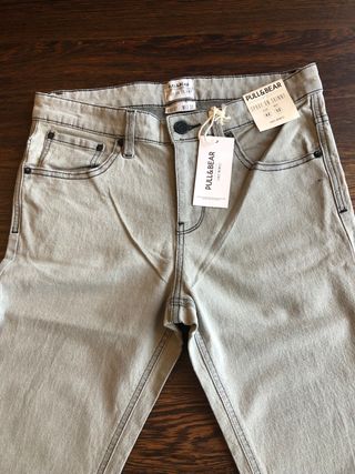 Pantalón vaquero gris hombre T42 skinny fit