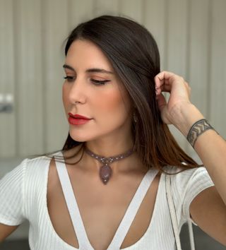 Gargantilla de Cuarzo rosa