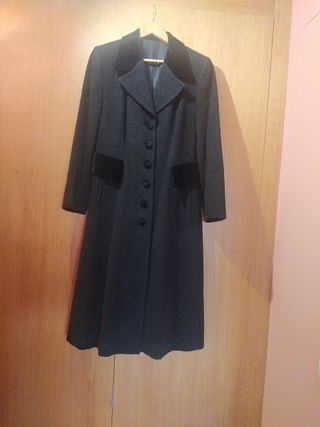 Abrigo de Lana negro, talla 42