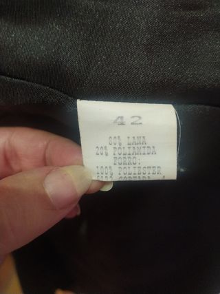 Abrigo de Lana negro, talla 42