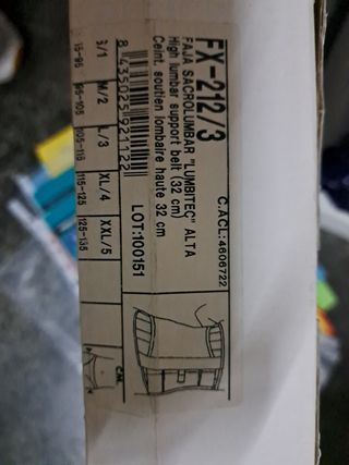 Faja ortopédica sacrolumbar alta