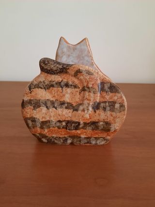 portatovaglioli in ceramica,  a forma di gatto