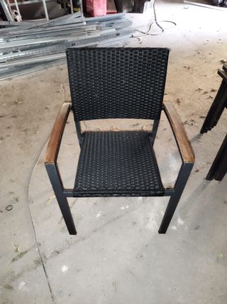 Sillas ratán y madera terraza/exterior