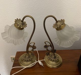 Lámpara bronce y 2 lamparitas