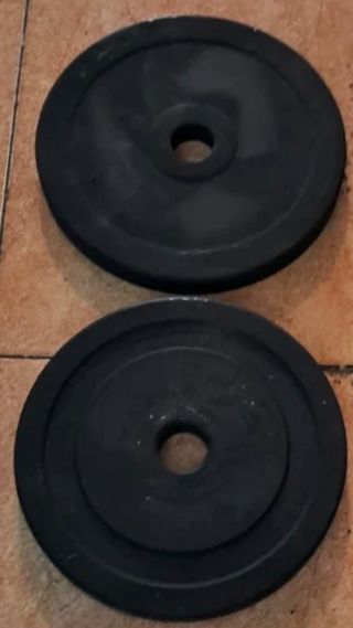 PESAS 40KG KIT BARRA 155CM DISCOS MANCUERNAS