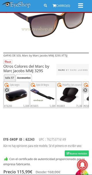 Gafas de sol Marc by Marc Jacobs MMJ 329S. Unisex