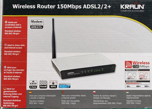 Router KRAUN ADSL2+ wireless 150Mps