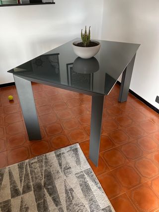 Tavolo vetro temperato opaco grigio