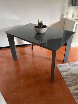 Tavolo vetro temperato opaco grigio