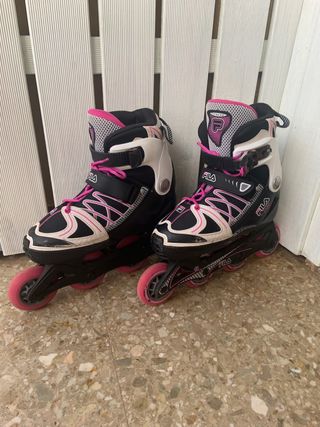 Patines en línea de chica marca fila rosas