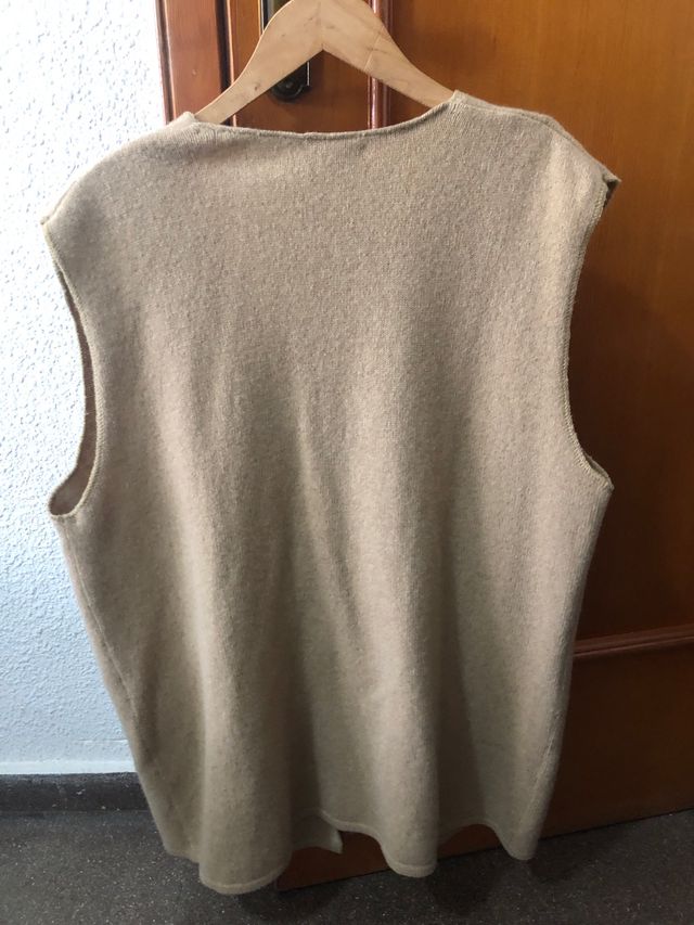 Chaleco lana fina señora beige