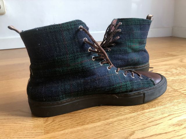 Zapatillas altas The Seeker en cuero y tartan