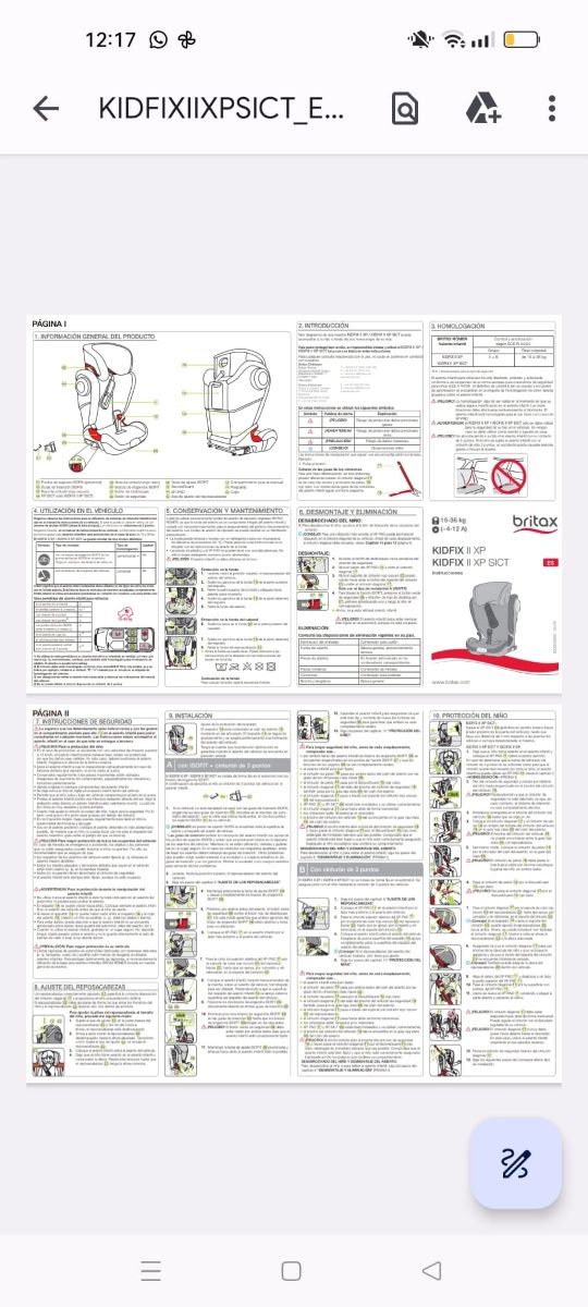 Silla coche Britax Romer