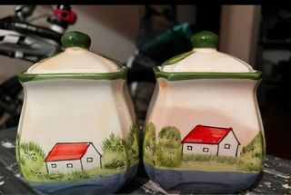 Contenitori in ceramica zucchero e caffe