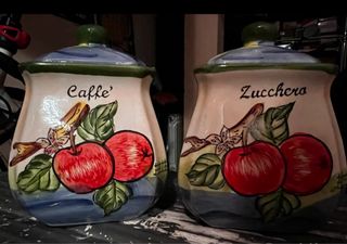 Contenitori in ceramica zucchero e caffe