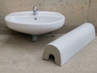 lavabo de pedestal sin grifo