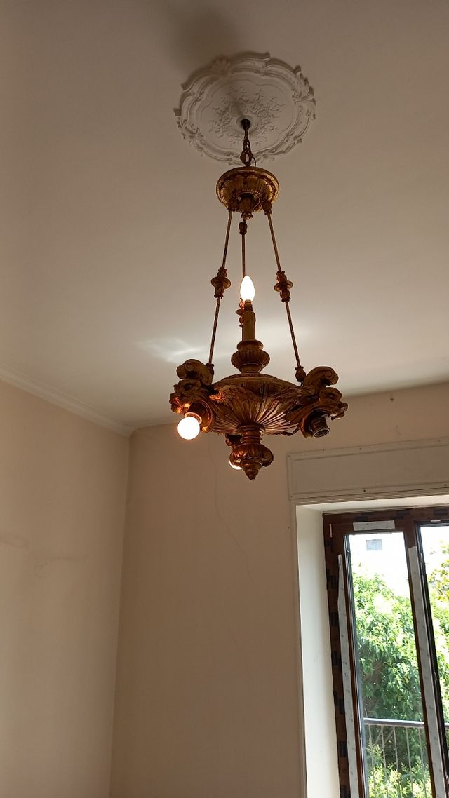 lampadario vintage leoni 4 portalampada usato oro