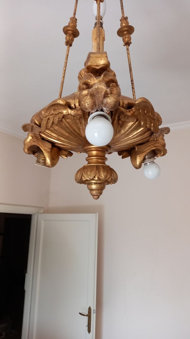 lampadario vintage leoni 4 portalampada usato oro