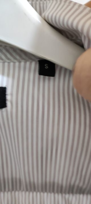 Camicia panna a righe maniche corte