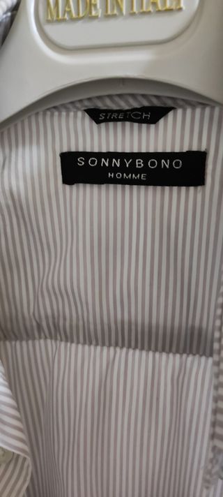 Camicia panna a righe maniche corte