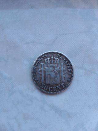 Moneda  plata  1892 Alfonso XIII de 50 cm
