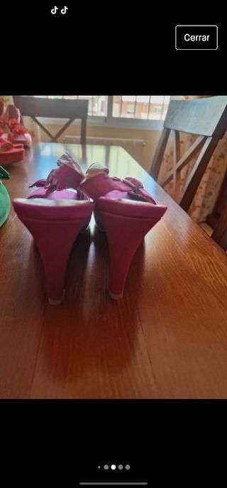 zapato fiesta raso fucsia 